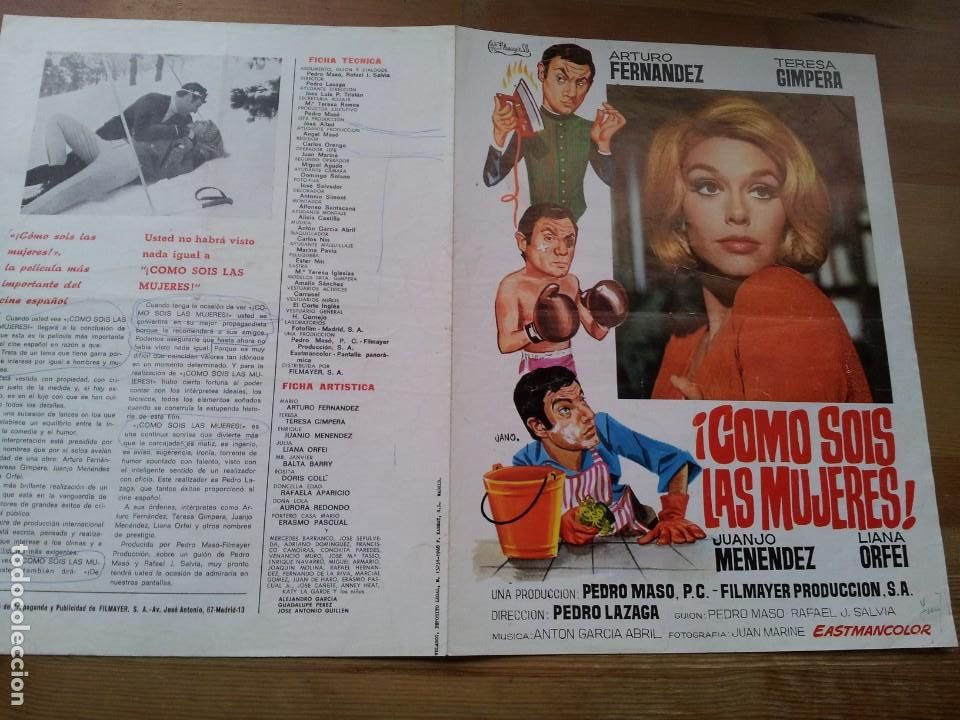 Cinema: como sois las mujeres - teresa gimpera, arturo fernandez - guia original filmayer 1968 jano