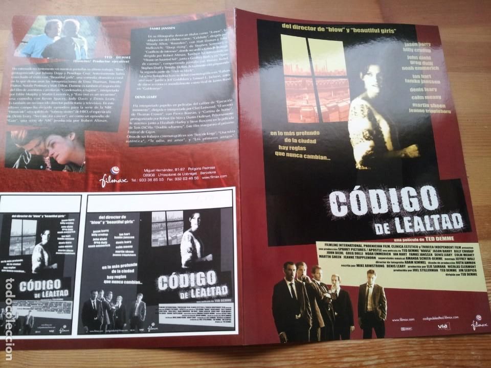 Cinema: C&oacute;digo de lealtad - Denis Leary, Colm Meaney, Martin Sheen,Famke Janssen - guia original filmax 1998