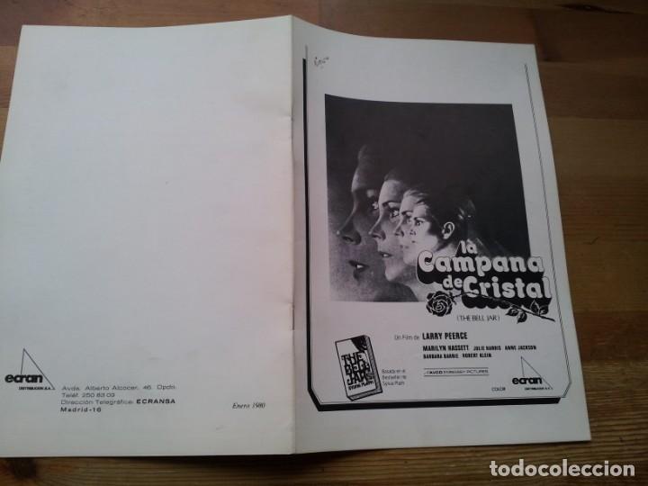 Cine: La campana de cristal - Marilyn Hassett, Julie Harris, Jameson Parker - guia original ecran 1980
