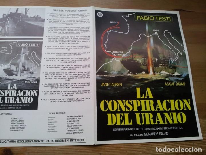 Cine: La conspiraci&oacute;n del uranio - Fabio Testi, Janet Agren, Assi Dayan - guia original diasa 1978