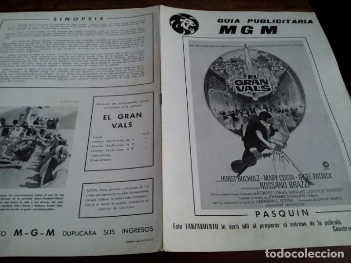 Cine: El gran vals - Horst Buchholz, Mary Costa, Nigel Patrick, Yvonne Mitchell - guia original m.g.m 1973