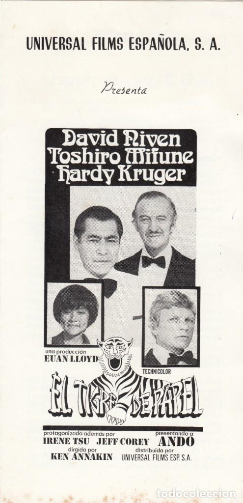 Cine: EL TIGRE DE PAPEL: DAVID NIVEN - TOSHIRO MIFUNE - 1977
