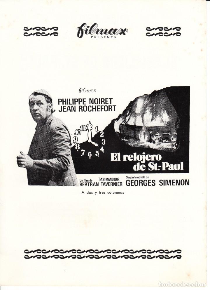 Cine: EL RELOJERO DE ST-PAUL: PHILIPPE NOIRET - JEAN ROCHEFORT - 1974
