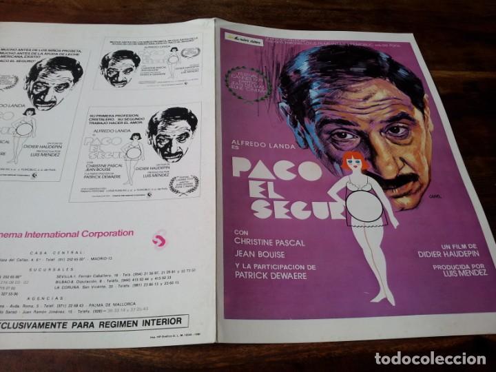 Cin&eacute;ma: Paco, el seguro - Alfredo Landa, Christine Pascal, Jean Bouise - guia original lotus 1979 jano