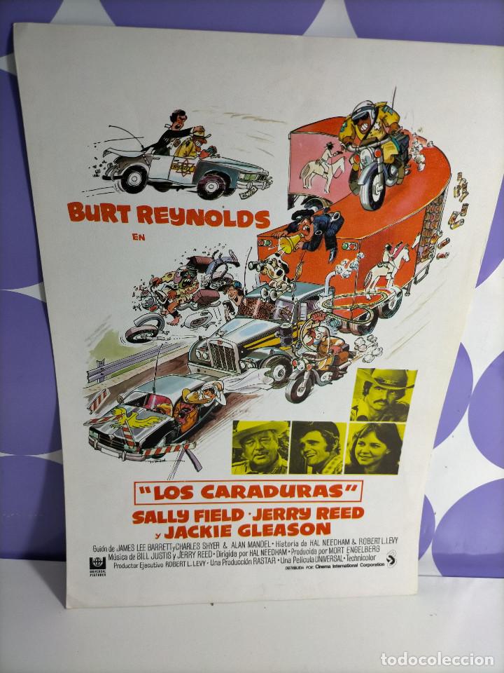 Cinema: FICHA TECNICA EN 4 HOJAS DIPTICO LOS CARADURAS BURT REYNOLDS