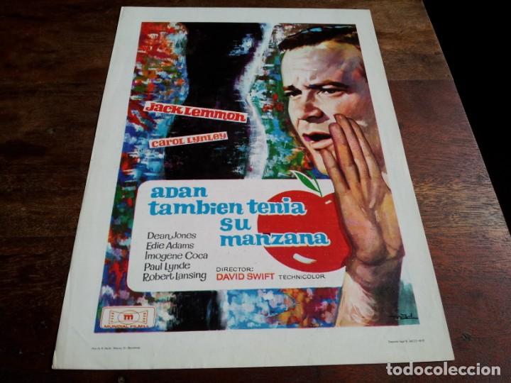 Cine: Ad&aacute;n tambi&eacute;n ten&iacute;a su manzana - Jack Lemmon, Carol Lynley, Dean Jones - guia original mundial 1985