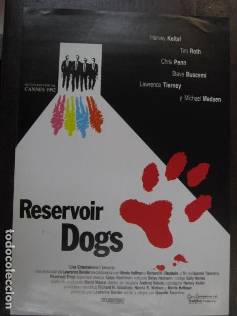 Cinema: reservoir dogs - guia publicitaria original - tarantino harvey keitel tim roth steve buscemi