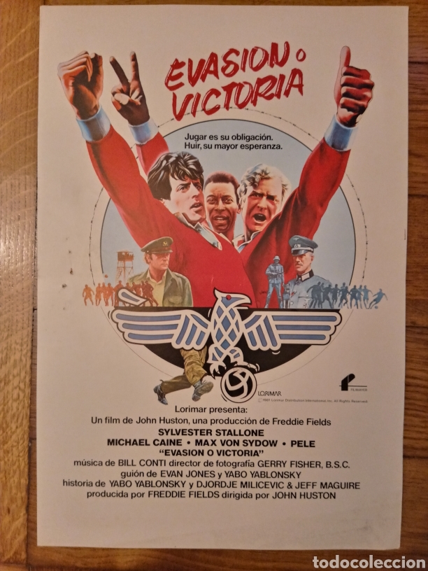 Cine: Gu&iacute;a Evasi&oacute;n o Victoria. Sylvestre Stallone, Pelle, Michael Caine