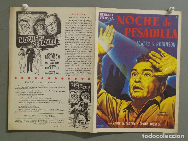 Cinema: G9113 NOCHE DE PESADILLA EDWARD G ROBINSON GUIA ORIGINAL BENGALA ESTRENO