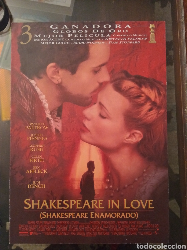 Cine: Gu&iacute;a Shakespeare in love Gwyneth Paltrow
