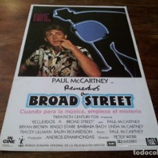 Cine: RECUERDOS A BROAD STREET - PAUL MCCARTNEY, BRYAN BROWN, RINGO STARR - GUIA ORIGINAL INCINE 1984. Lote 255603335