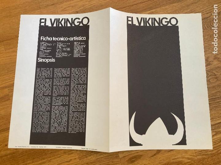 Cine: GUIA UNIESPA&Ntilde;A : EL VIKINGO - CONCHITA VELASCO - TAMA&Ntilde;O 47,5 X 33 CM - 2 HOJAS