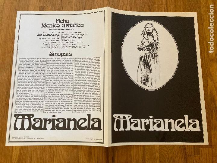 Cine: GUIA UNIESPA&Ntilde;A : MARIANELA - ROCIO DURCAL - TAMA&Ntilde;O 47,5 X 33 CM - 2 HOJAS
