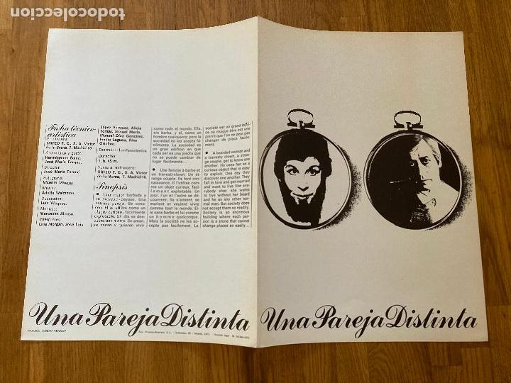 Cine: GUIA UNIESPA&Ntilde;A : UNA PAREJA DISTINTA - LINA MORGAN / J.L. LOPEZ VAZQUEZ - 47,5 X 33 CM - 2 HOJAS