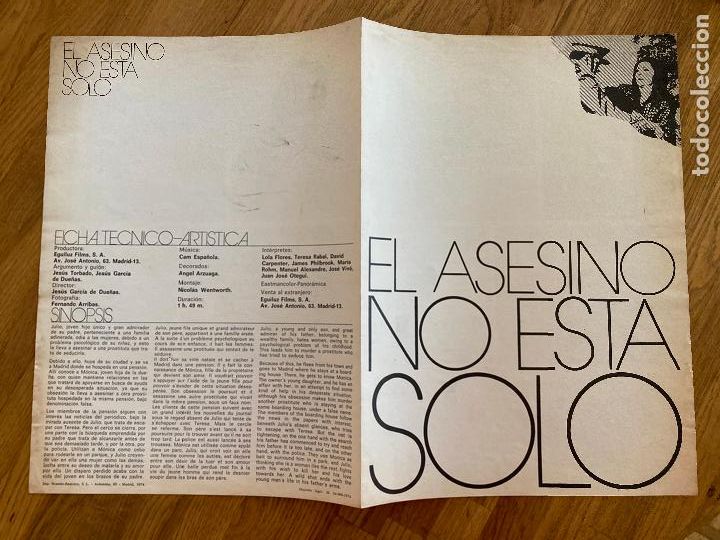 Cine: - EL ASESINO NO ESTA SOLO - LOLA FLORES / TERESA RABAL - GUIA DOBLE