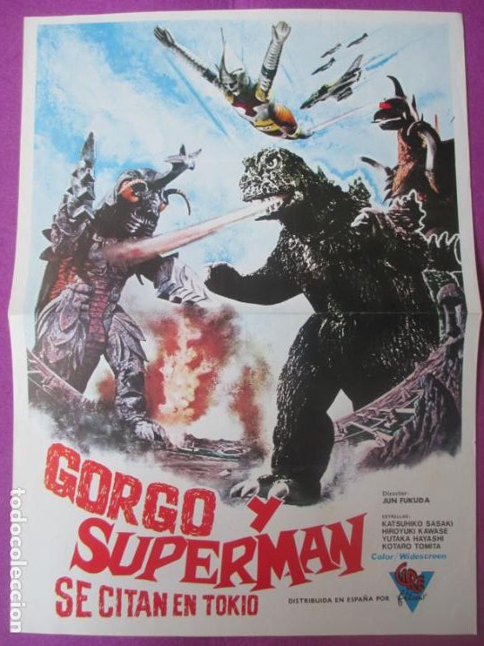 Cin&eacute;ma: GUIA PUBLICITARIA CINE GORGO Y SUPERMAN SE CITAN EN TOKIO KATSUHIKO SASAKI G641