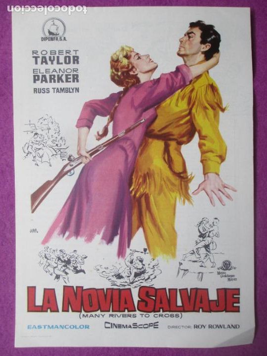 Cine: GUIA PUBLICITARIA CINE LA NOVIA SALVAJE ROBERT TAYLOR ELEANOR PARKER G733