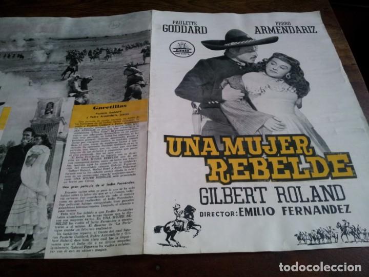Cine: Una mujer rebelde - Paulette Goddard, Pedro Armendariz - guia original cifesa 1963