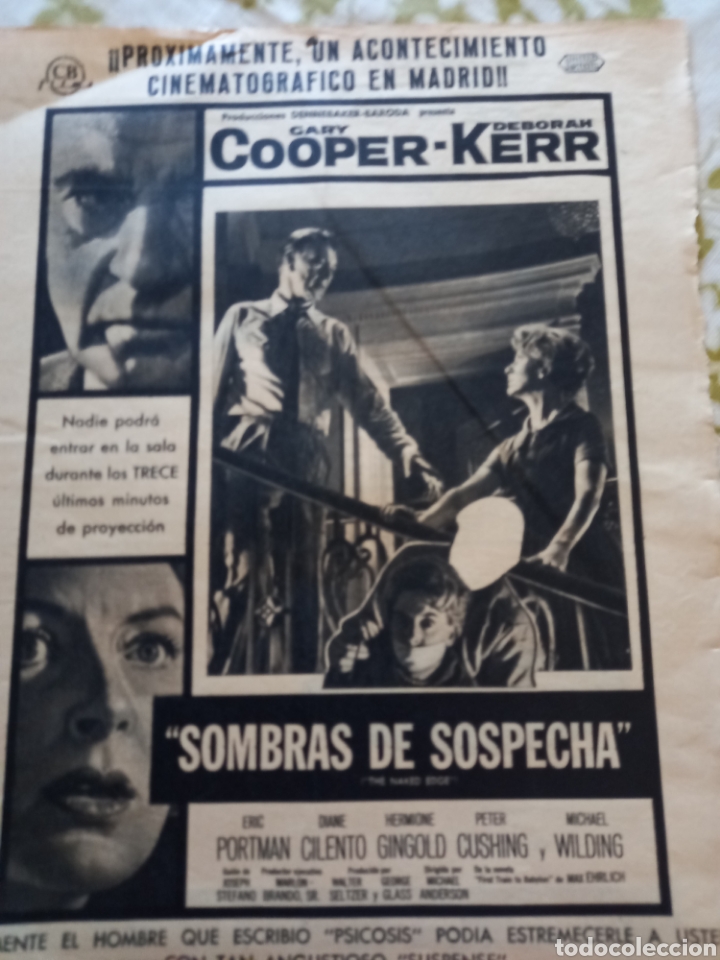 Cine: Gary cooper sombra de sospecha publicidad de prensa