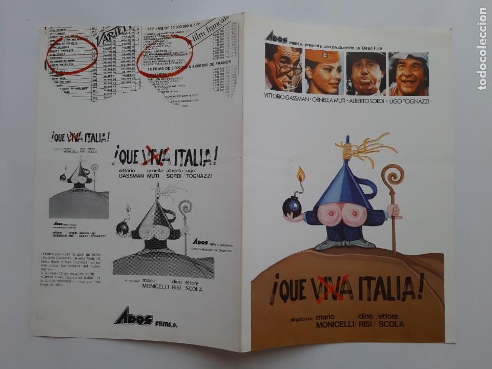 Kino: ANTIGUA GUIA PUBLICITARIA CINE QUE VIVA ITALIA ORNELLA MUTI RV 209