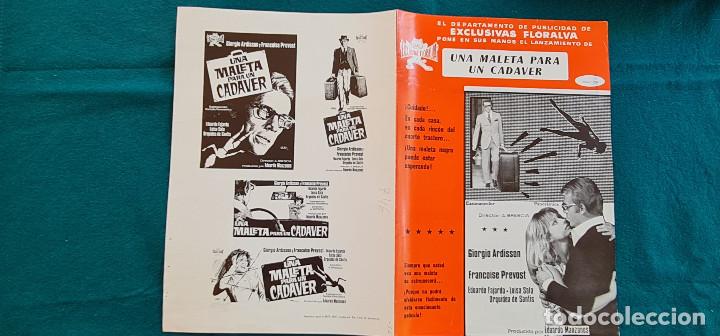 Cine: FOLLETO GUIA DE CINE FICHA TECNICA - UNA MALETA PARA UN CADAVER - DIR. A. BRESCIA - RW