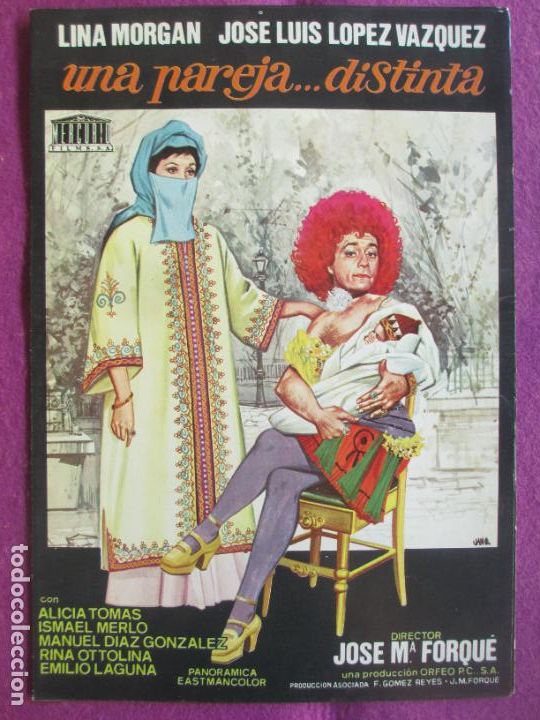 Cine: GUIA PUBLICITARIA CINE UNA PAREJA... DISTINTA LINA MORGAN JOSE LUIS LOPEZ VAZQUEZ G959