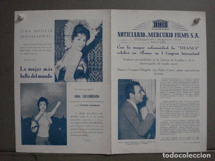 Cinema: G9365 NOTICIARIO MERCURIO FILMS JULIO 1955 GINA LOLLOBRIGIDA LOREN DE SICA