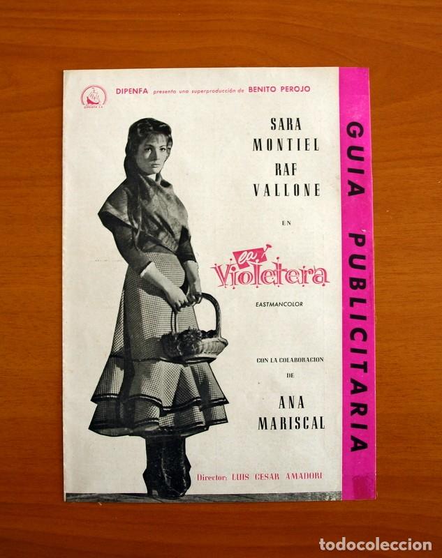 Cine: La Violetera - Sara Montiel, Raf Vallone - Gu&iacute;a Publicitar&iacute;a Dipenfa a&ntilde;o 1957, ver fotos....