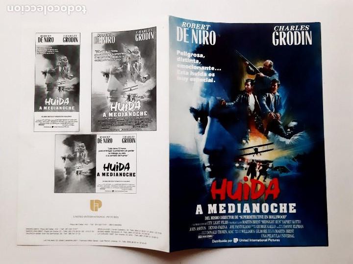 Cine: ANTIGUA GUIA PUBLICITARIA CINE HUIDA A MEDIANOCHE ROBERT DE NIRO RV 335