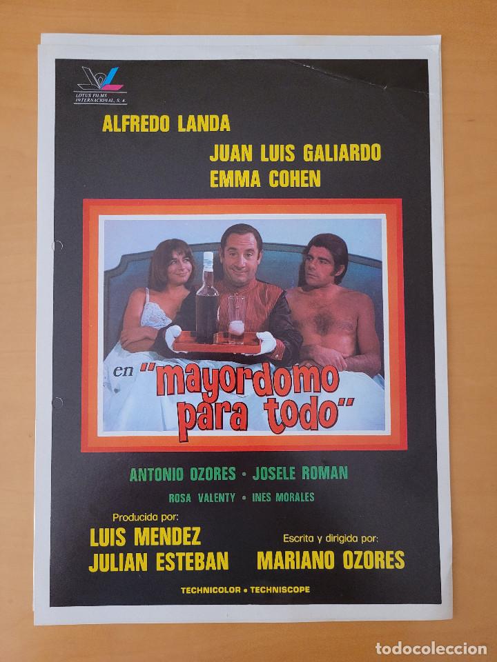 Kino: Mayordomo para todo. Alfredo Landa, Juan Luis Galiardo, Emma Cohen. GUIA DE CINE