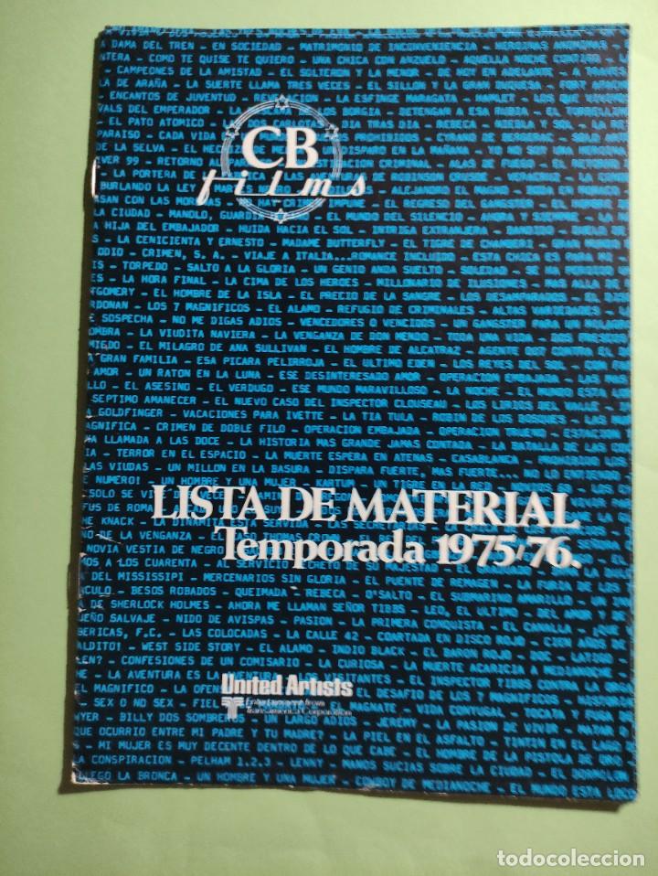 Cine: LISTA DE MATERIAL CB FILM 75-76. 18 PAG. INCLUYE LAS TRES FICHAS . VER FOTOS.BUENAS PELICULAS . L16