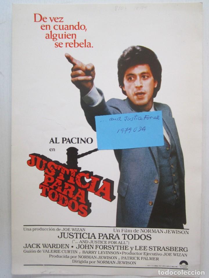 Cinema: CARTELE DE CINE DE 20 X 30 CM. DE JUSTICIA PARA TODOS CON AL PACINO