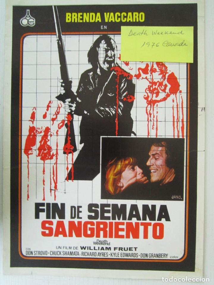 Cinema: CARTEL DE CINE DE 20X30CM FIN DE SEMANA SANGRIENTO
