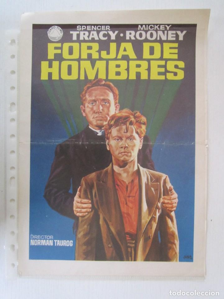 Cinema: CARTEL DE CINE DE 20X30CM FORJA DE HOMBRESCON SPENCER TRACY Y MICKEY ROONEY