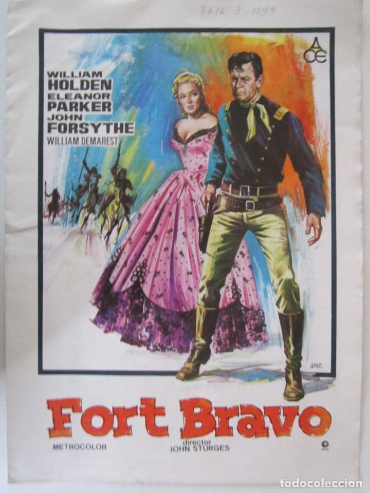 Cinema: CARTEL DE CINE DE 23X30CM DE FORT BRAVO DE JOHN STRURGES CON W.HODEN, E.PARKER Y FORDYTHE