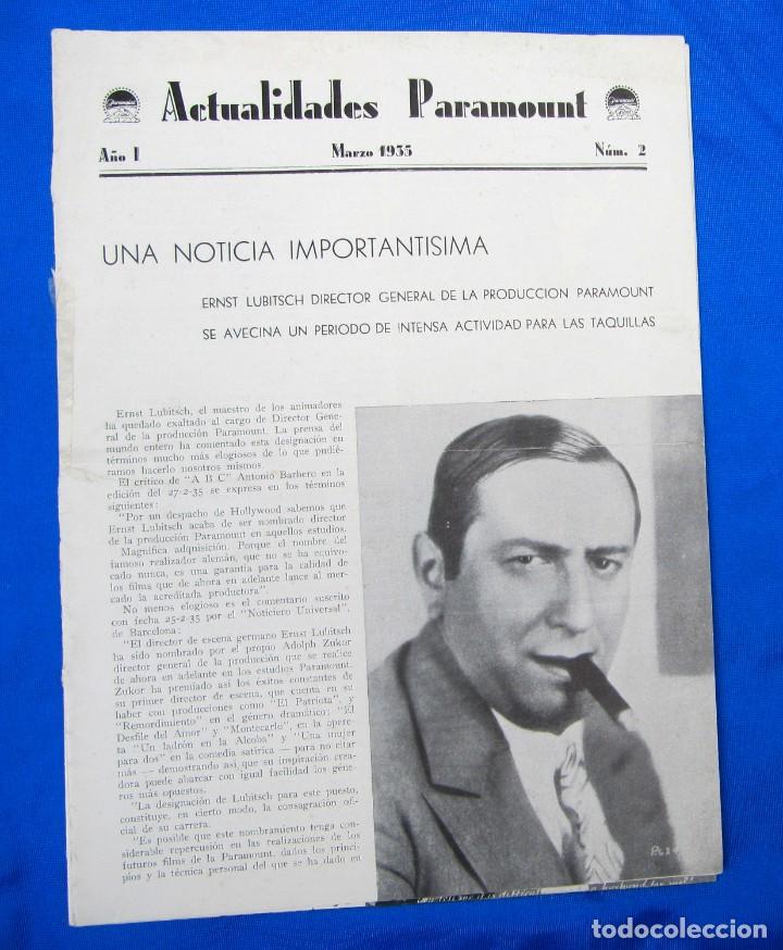 Cine: ACTUALIDADES PARAMOUNT. A&Ntilde;O I, N&Uacute;M. 2, 1935. PRESS BOOK.