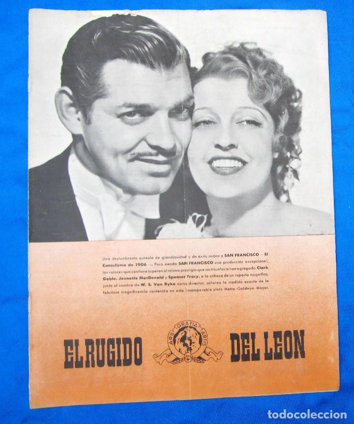 Cinema: METRO GOLDWYN MAYER. EL RUGIDO DEL LE&Oacute;N. PEL&Iacute;CULA, SAN FRANCISCO, 1936. CLARK GABLE.