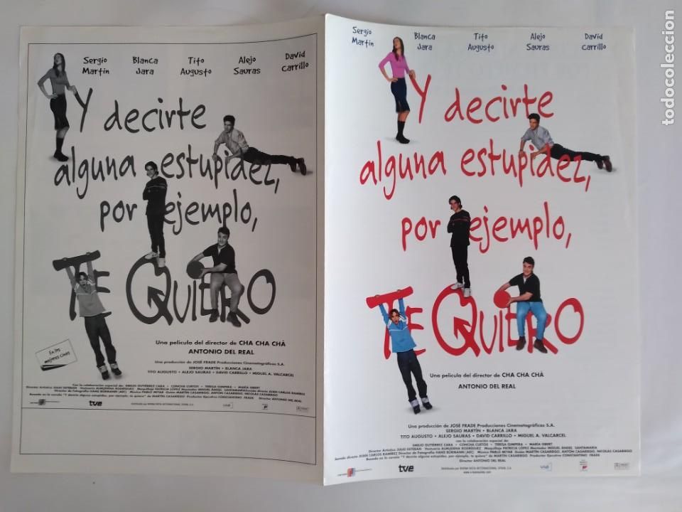 Cinema: ANTIGUA GUIA PUBLICITARIA CINE Y DECIRTE ALGUNA ESTUPIDEZ POR EJEMPLO TE QUIERO RV 567