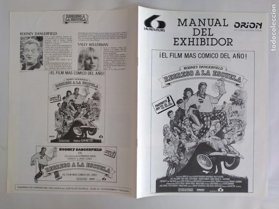Cinema: ANTIGUA GUIA PUBLICITARIA CINE REGRESO A LA ESCUELA RV 578