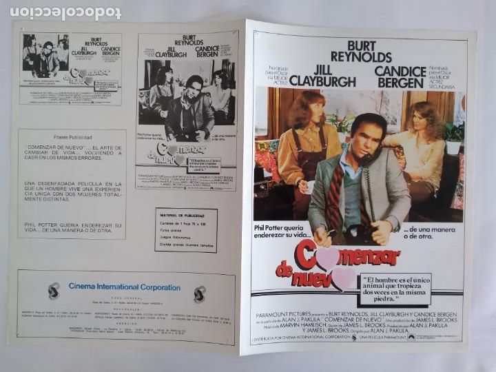Cinema: ANTIGUA GUIA PUBLICITARIA CINE COMENZAR DE NUEVO RV 606