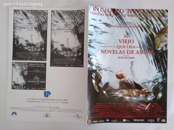 Cinema: ANTIGUA GUIA PUBLICITARIA CINE EL VIEJO QUE LEIA NOVELAS DE AMOR RV 607