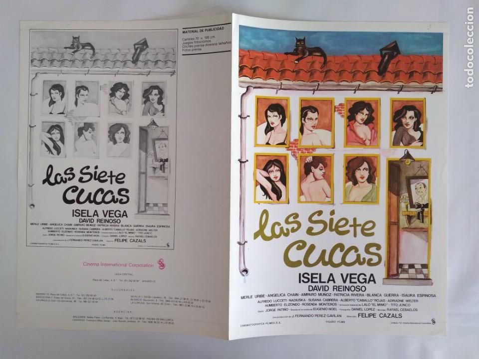 Cinema: ANTIGUA GUIA PUBLICITARIA CINE LAS SIETE CUCAS AMPARO MU&Ntilde;OZ RV 627