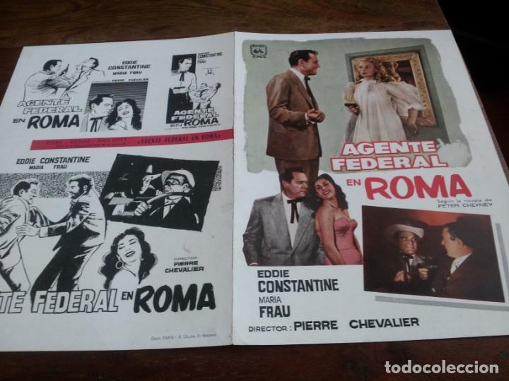 Cine: Agente federal en Roma - Eddie Constantine, Maria Frau, Fran&ccedil;ois Perrot - guia original mahier 1959