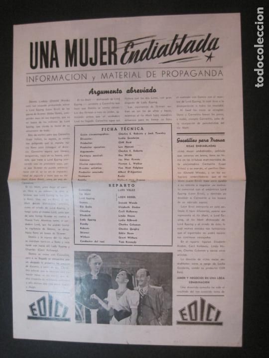Cine: UNA MUJER ENDIABLADA-GUIA PUBLICIDAD CINE-VER FOTOS-(V-23.210)