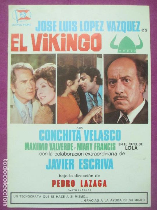 Cine: GUIA PUBLICITARIA CINE EL VIKINGO JOSE LUIS LOPEZ VAZQUEZ CONCHITA VELASCO G1093