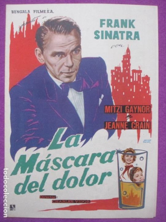 Cine: GUIA PUBLICITARIA CINE LA MASCARA DEL DOLOR FRANK SINATRA MITZI GAYNOR G1166