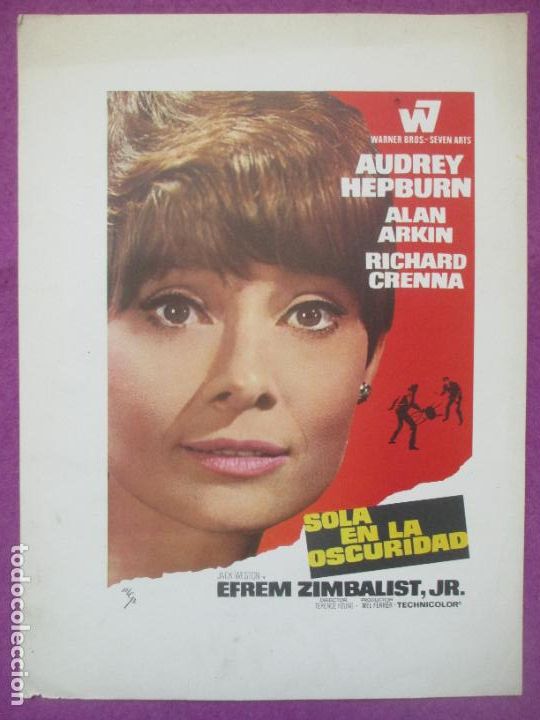 Cine: GUIA PUBLICITARIA CINE SOLA EN LA OSCURIDAD AUDREY HEPBURN ALAN ARKIN G1199