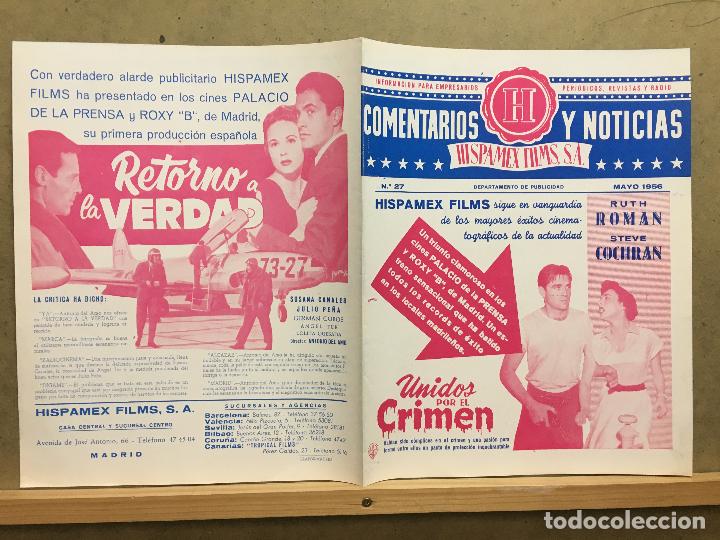 Cinema: G9456 NOTICIARIO ORIGINAL HISPAMEX MAYO 1956 RUTH ROMAN CINE ESPA&Ntilde;OL
