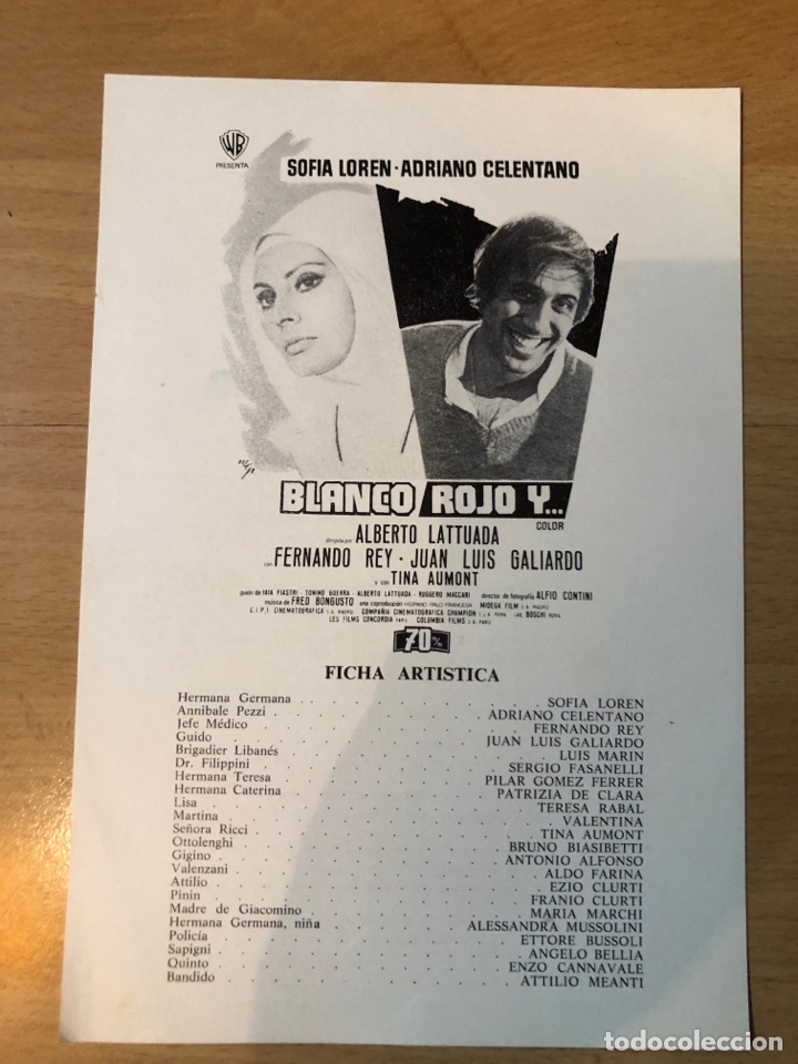 Cine: Guia warner blanco rojo y ..sofia loren Fernando rey 2
