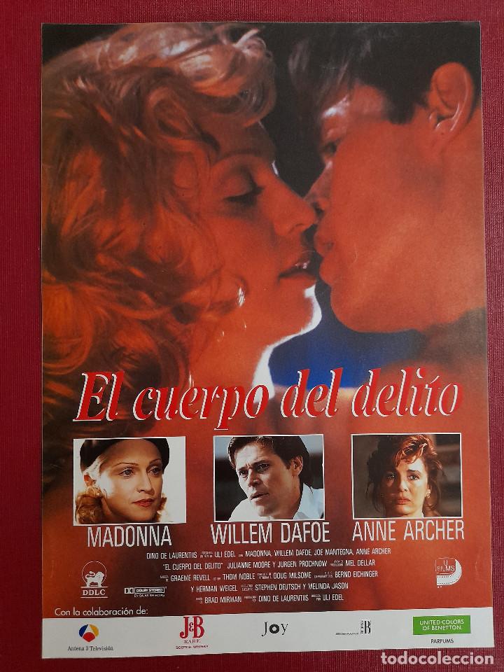 Cine: El cuerpo del delito.Madonna, Willem Dafoe, Joe Mantegna, Anne Archer GUIA ORIGINAL